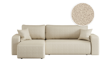Canapé ALYA d'angle réversible et convertible 4 places en tissu bouclette