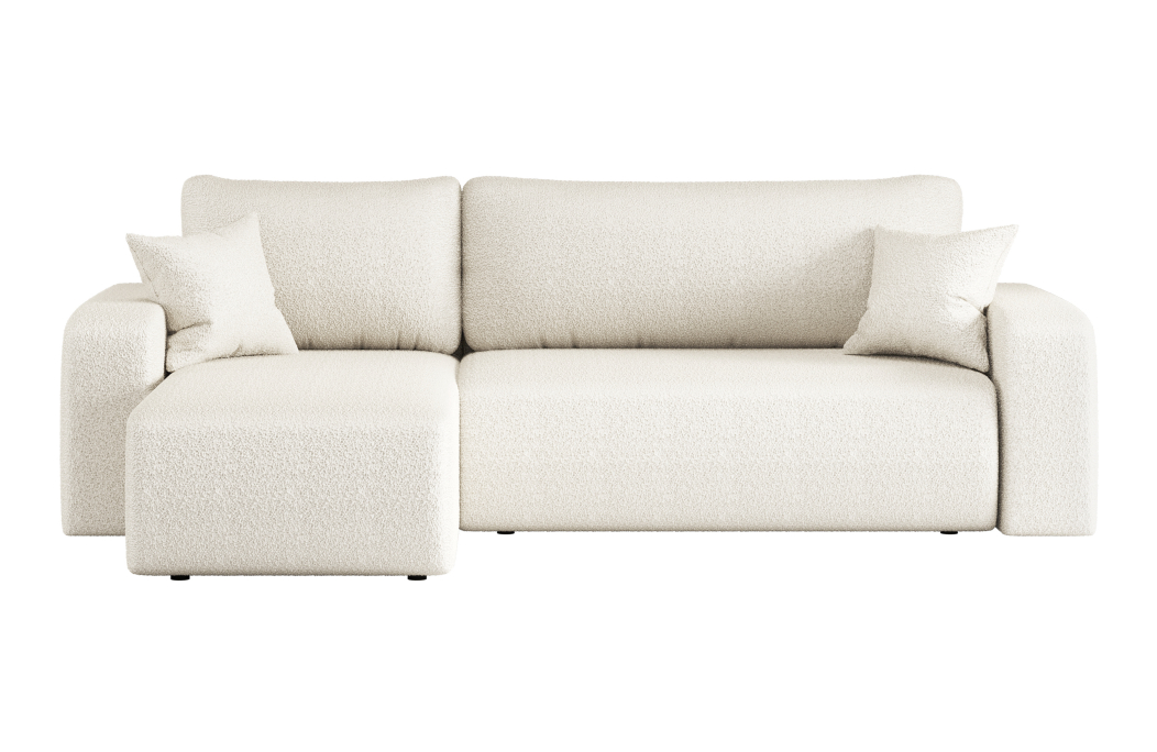 Canapé ALYA d'angle réversible et convertible 4 places en tissu bouclette