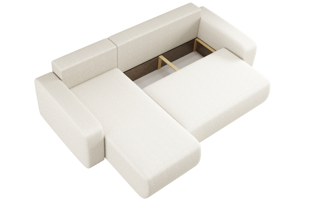 Canapé ALYA d'angle réversible et convertible 4 places en tissu bouclette