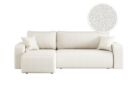 Canapé ALYA d'angle réversible et convertible 4 places en tissu bouclette