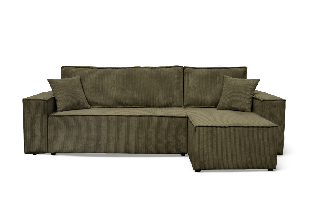 Canapé FARAH d'angle convertible et réversible 4 places en velours côtelé