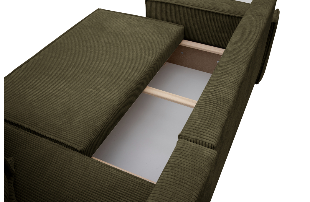 Canapé FARAH d'angle convertible et réversible 4 places en velours côtelé