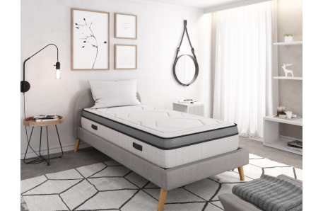 Matelas SPRING en mousse à mémoire de forme MemoryTex + mousse Ergolattex + Ressorts ensachés - 30cm d'épaisseur