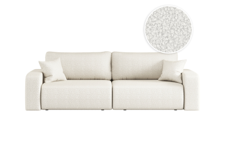 Canapé droit 3 places ALYA convertible en tissu bouclette