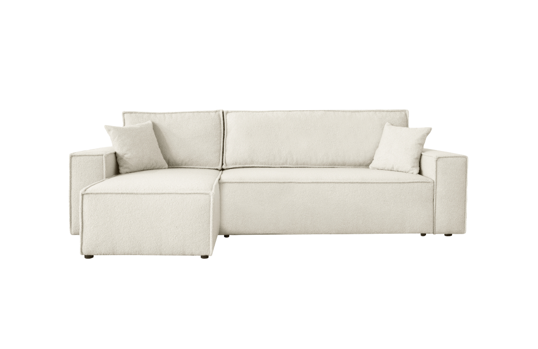 Canapé d'angle FARAH réversible et convertible 3 places en tissu bouclette