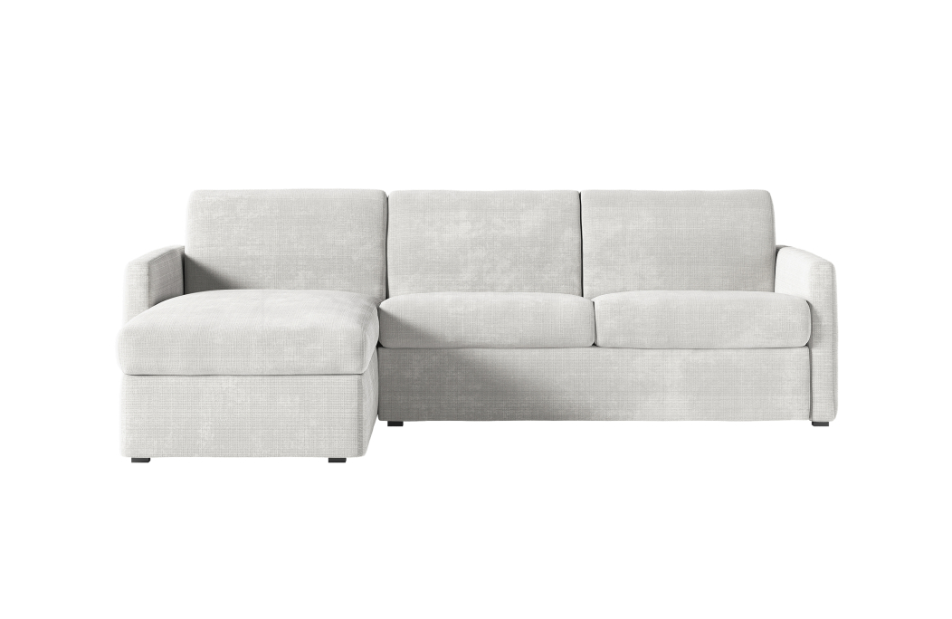 Canapé d'angle convertible express 4 places AGATHE couchage quotidien en tissu chenille