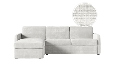 Canapé d'angle convertible express 4 places AGATHE couchage quotidien en tissu chenille