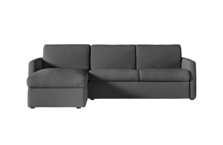 Canapé d'angle convertible express 4 places AGATHE couchage quotidien en tissu