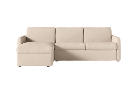 Canapé d'angle convertible express 4 places AGATHE couchage quotidien en tissu