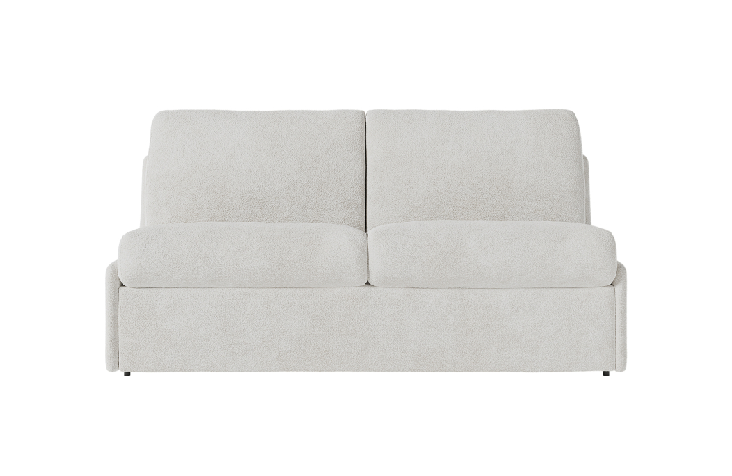 Canapé convertible express 3 places AGATHE couchage quotidien sans accoudoirs en tissu bouclette