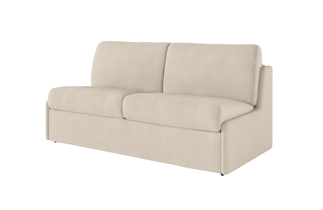 Canapé convertible express 3 places AGATHE couchage quotidien sans accoudoirs en velours côtelé