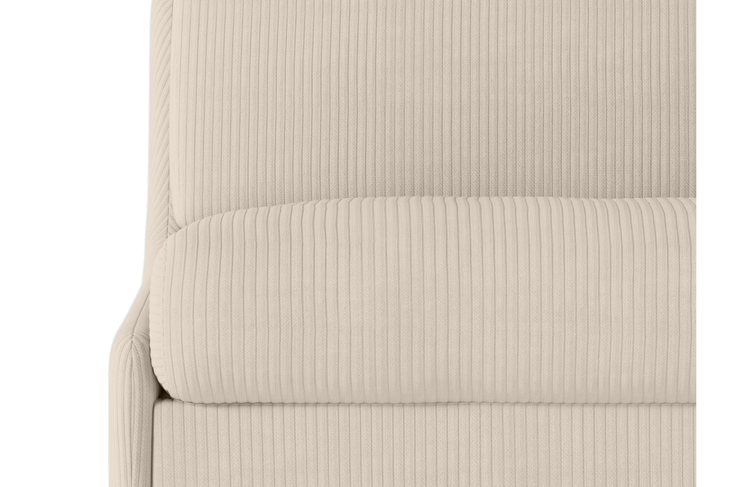 Canapé convertible express 3 places AGATHE couchage quotidien sans accoudoirs en velours côtelé