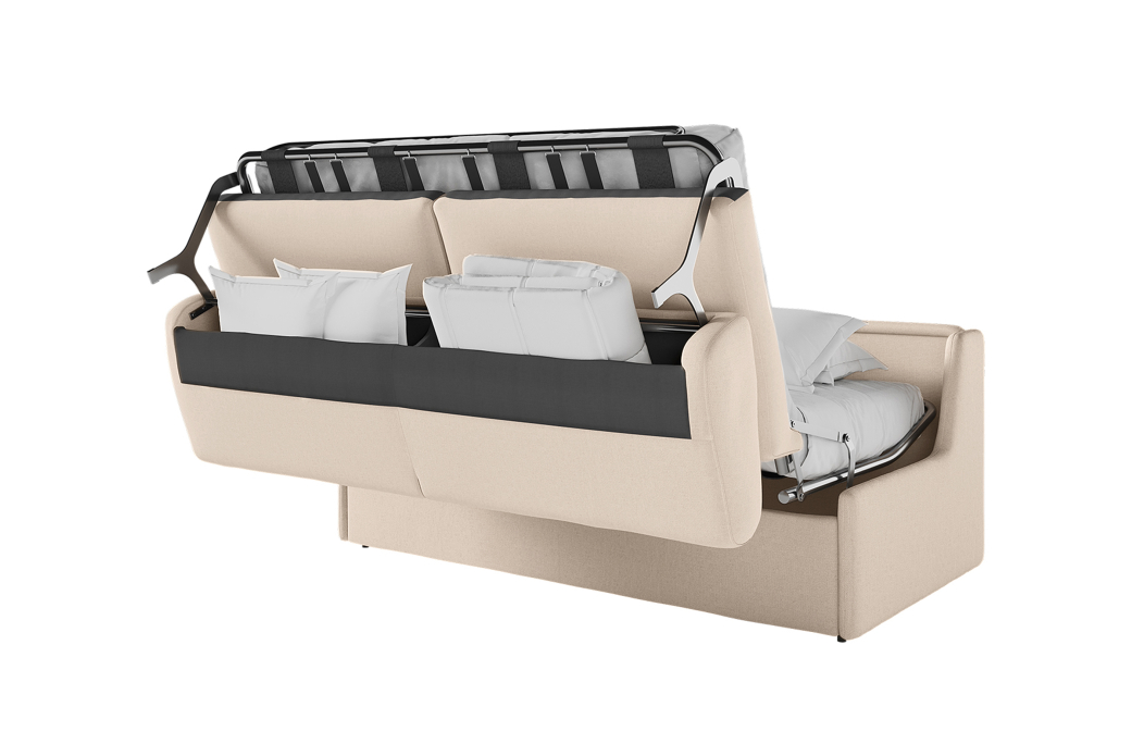 Canapé convertible express 3 places AGATHE couchage quotidien sans accoudoirs en tissu