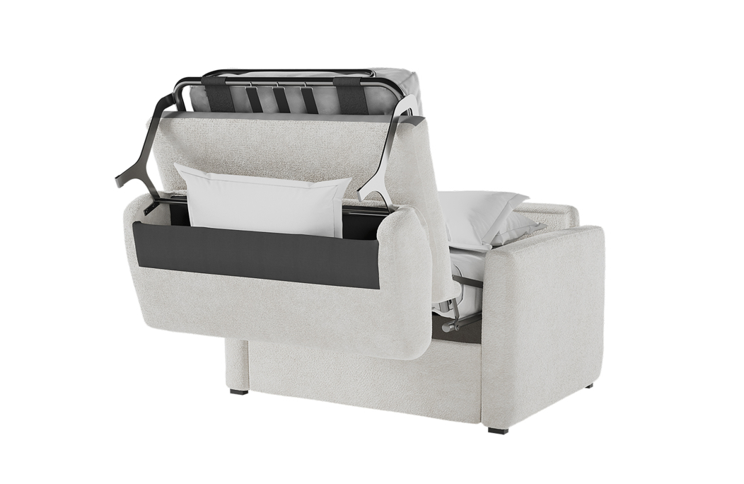 Fauteuil AGATHE convertible express couchage quotidien en tissu bouclette