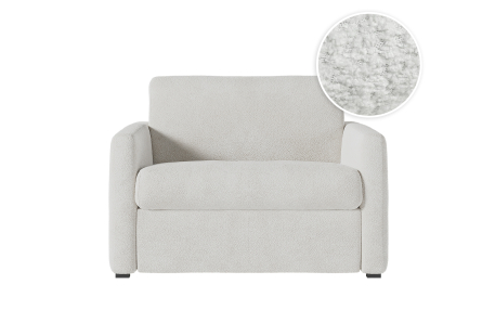 Fauteuil AGATHE convertible express couchage quotidien en tissu bouclette