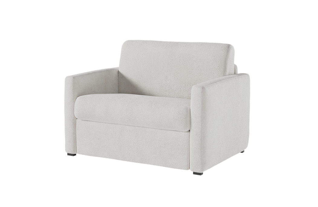 Fauteuil AGATHE convertible express couchage quotidien en tissu bouclette