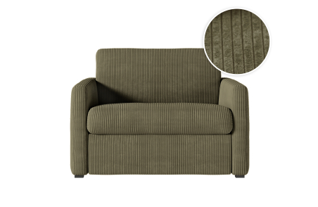 Fauteuil AGATHE convertible express couchage quotidien en velours côtelé