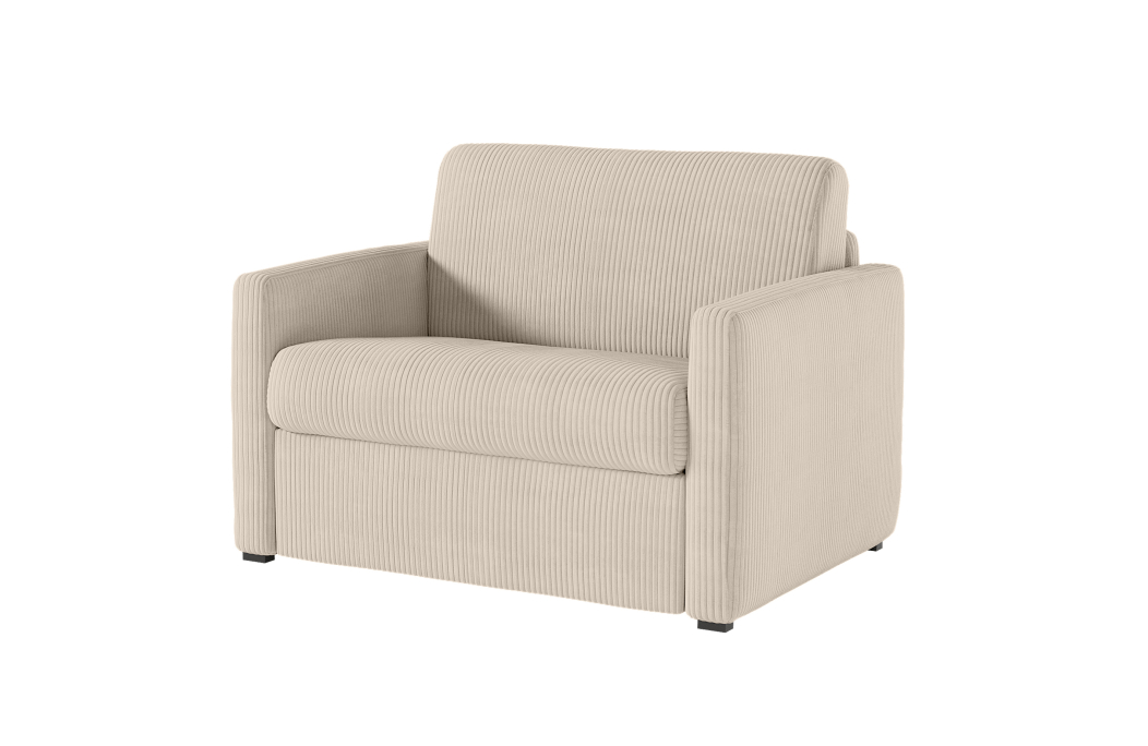 Fauteuil AGATHE convertible express couchage quotidien en velours côtelé