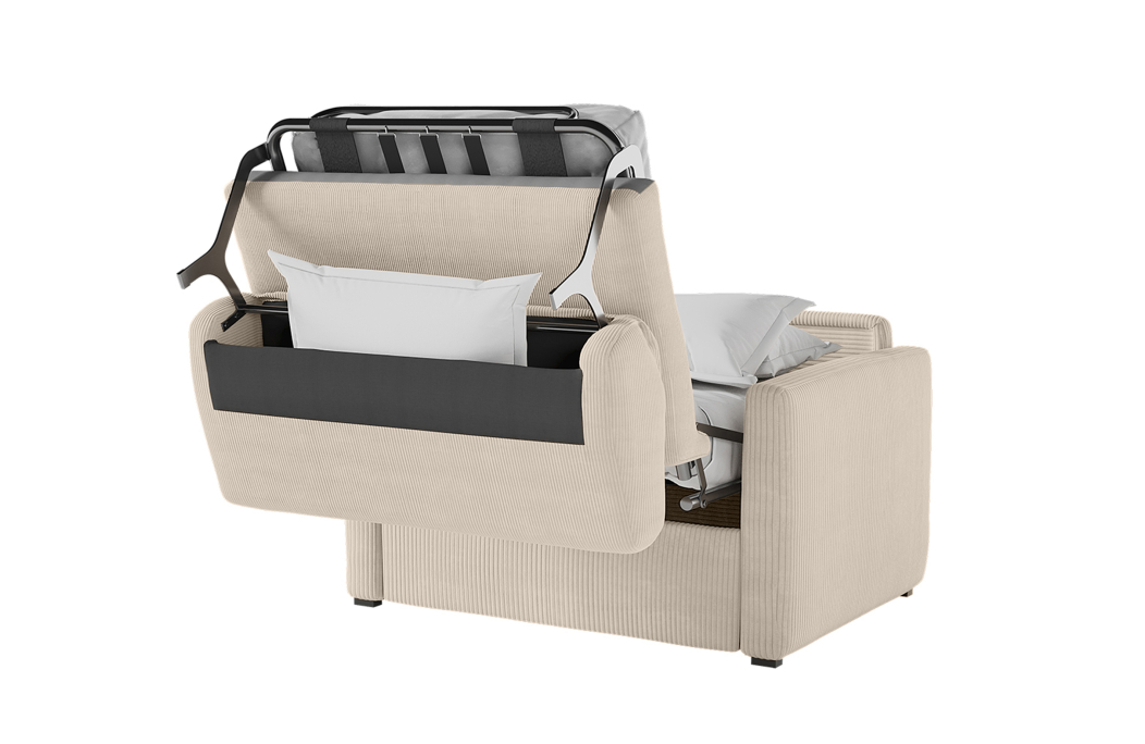 Fauteuil AGATHE convertible express couchage quotidien en velours côtelé