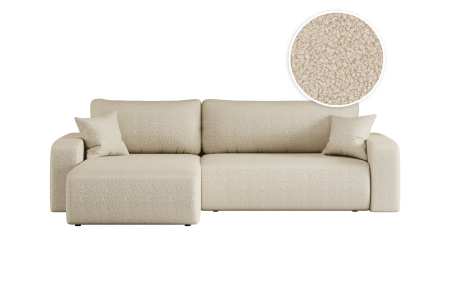 Canapé LYANA d'angle XL réversible et convertible 4 places en tissu bouclette