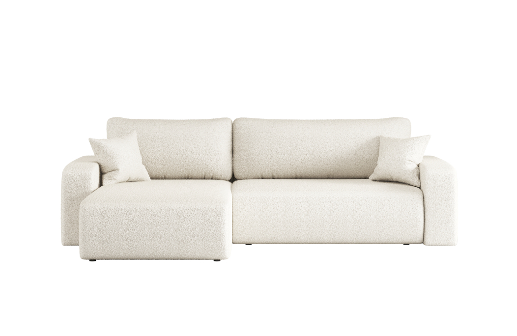 Canapé LYANA d'angle XL réversible et convertible 4 places en tissu bouclette
