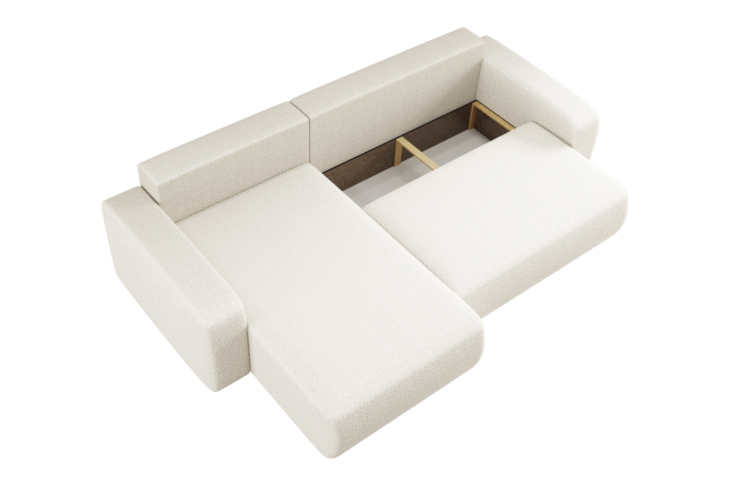 Canapé LYANA d'angle XL réversible et convertible 4 places en tissu bouclette