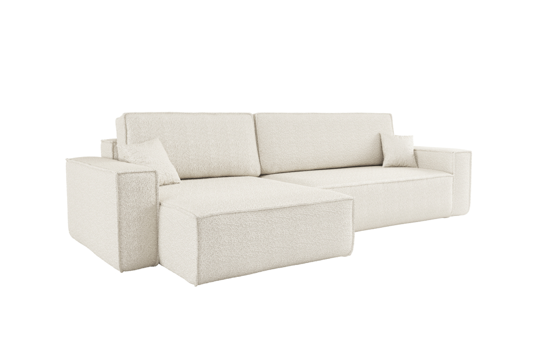 Canapé FARO d'angle XL réversible et convertible 4 places en tissu bouclette