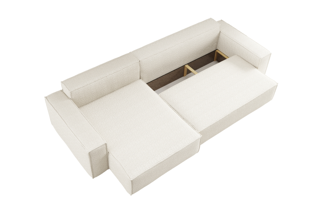 Canapé FARO d'angle XL réversible et convertible 4 places en tissu bouclette