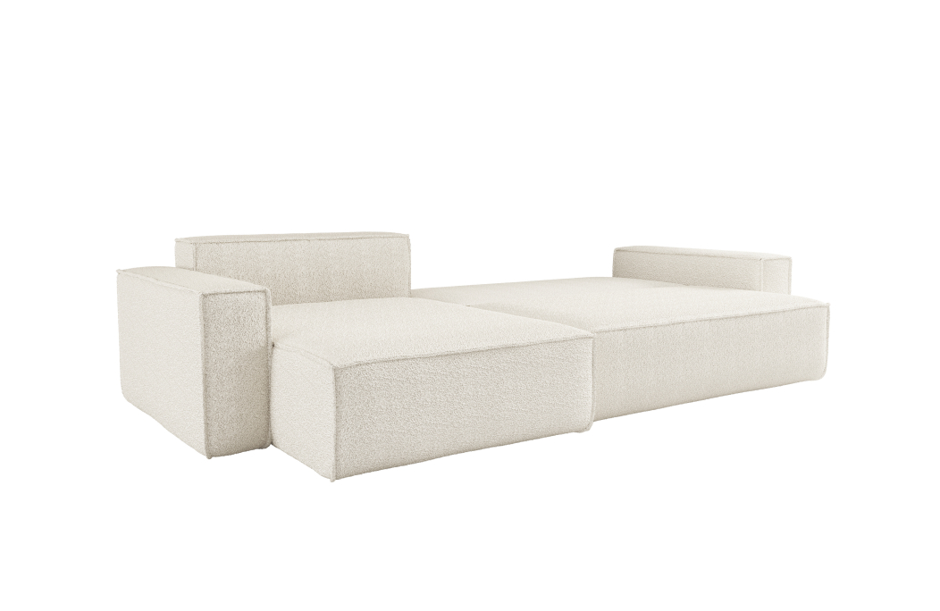Canapé FARO d'angle XL réversible et convertible 4 places en tissu bouclette