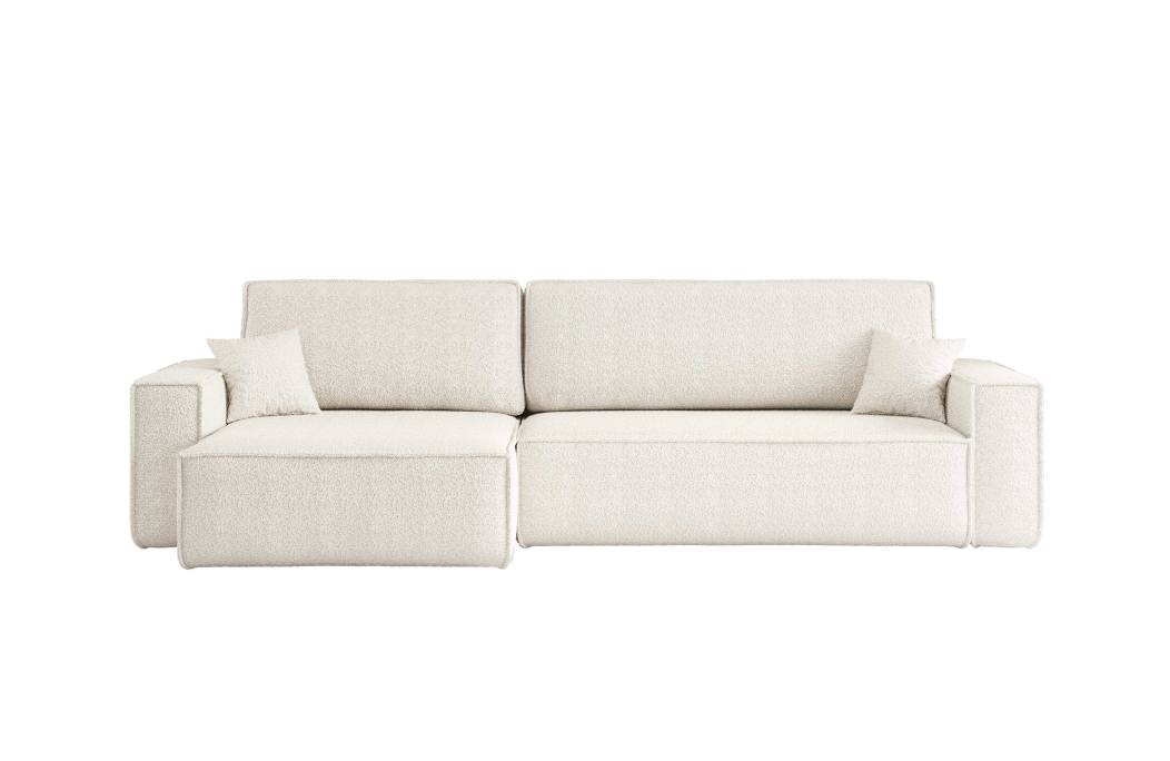 Canapé FARO d'angle XL réversible et convertible 4 places en tissu bouclette