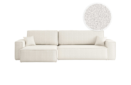 Canapé FARO d'angle XL réversible et convertible 4 places en tissu bouclette