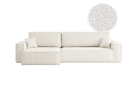 Canapé FARO d'angle XL réversible et convertible 4 places en tissu bouclette