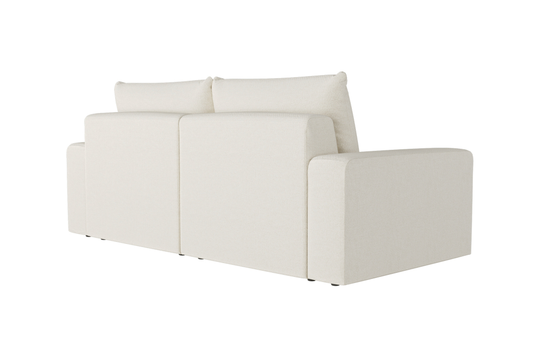 PACK - Canapé droit fixe 2 places ROMANE avec pouf en tissu Easy Clean antitache