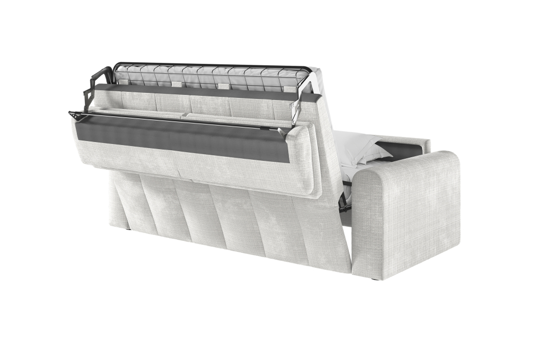 Canapé SILVIO convertible 3 places système couchage express en tissu chenille