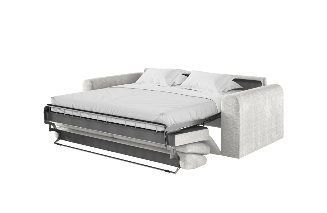 Canapé SILVIO convertible 3 places système couchage express en tissu chenille