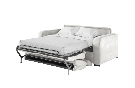 Canapé CAROLE convertible 3 places système couchage express avec têtières réglables en tissu chenille