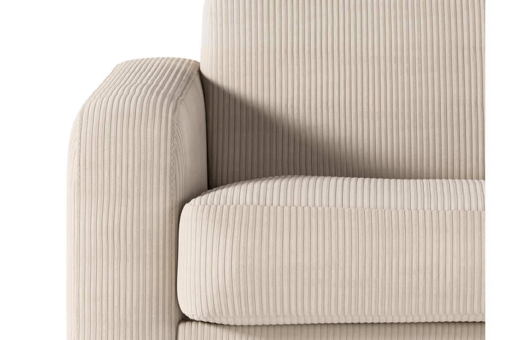 Canapé CAROLE convertible 3 places système couchage express avec têtières réglables en velours côtelé