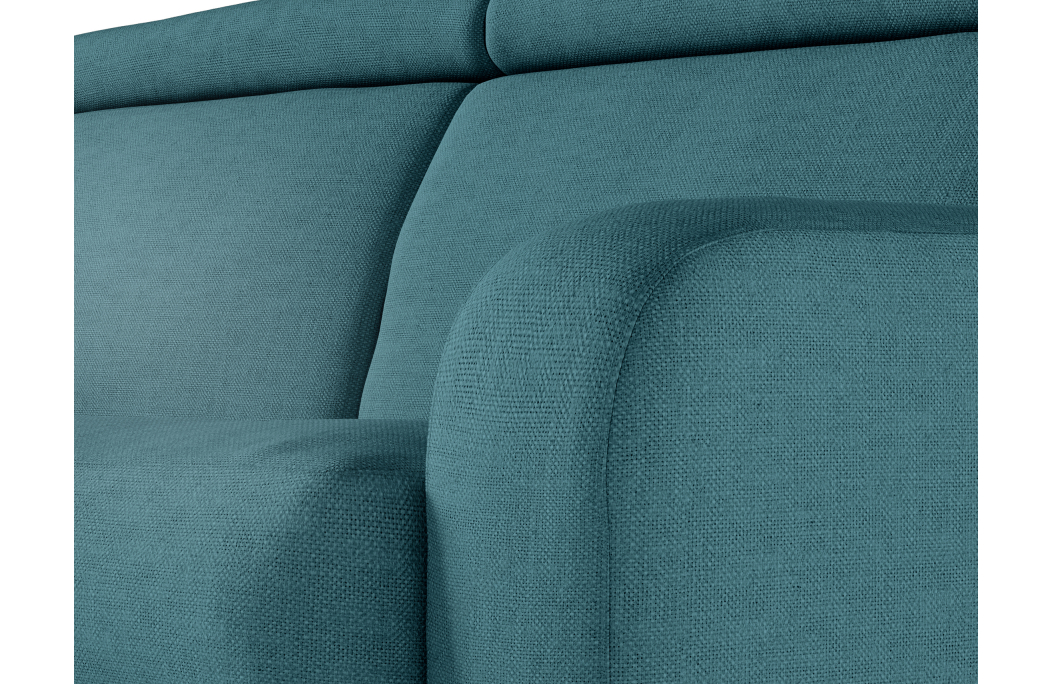Canapé CAROLE convertible 3 places système couchage express avec têtières réglables en tissu