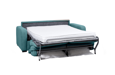 Canapé CAROLE convertible 3 places système couchage express avec têtières réglables en tissu