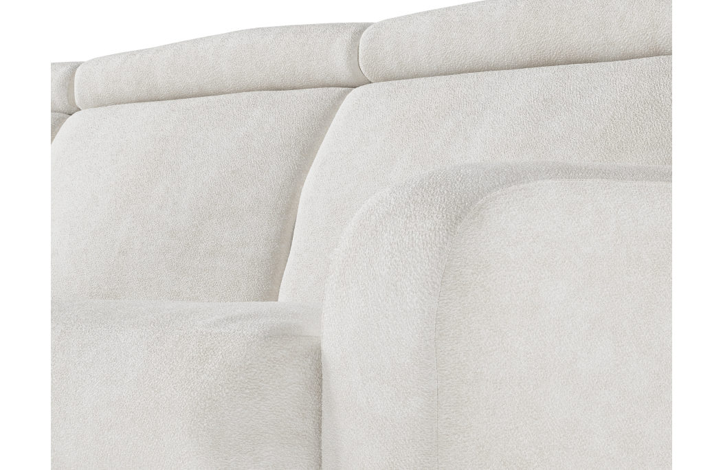 Canapé CAROLE d'angle convertible 4 places système couchage express avec têtières réglables en tissu bouclette