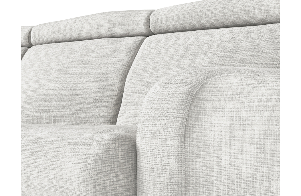 Canapé CAROLE d'angle convertible 4 places système couchage express avec têtières réglables en tissu chenille
