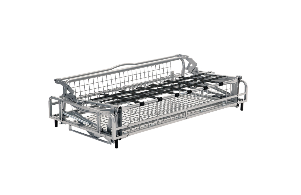 Canapé CAROLE convertible 3 places système couchage express avec têtières réglables en tissu