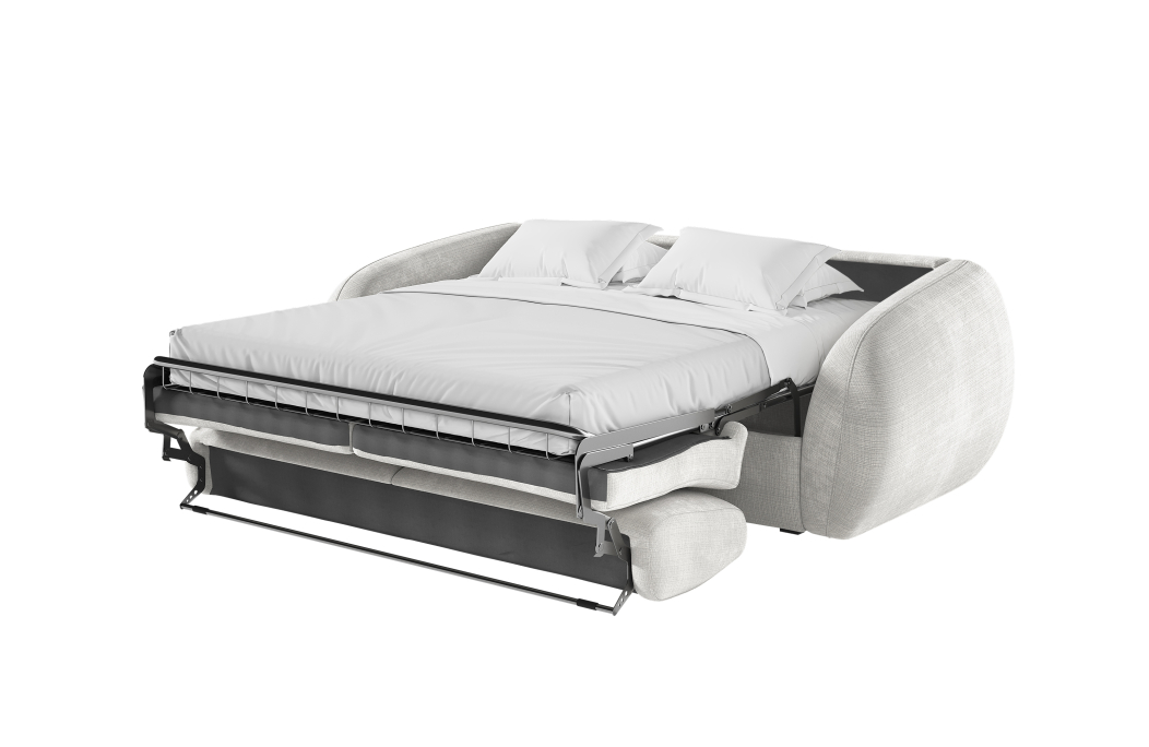 Canapé LOUKA convertible 3 places système couchage express en tissu chenille