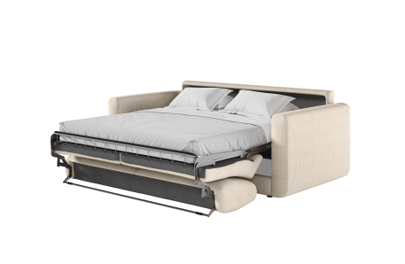 Canapé CLARA convertible 3 places système couchage express en velours côtelé