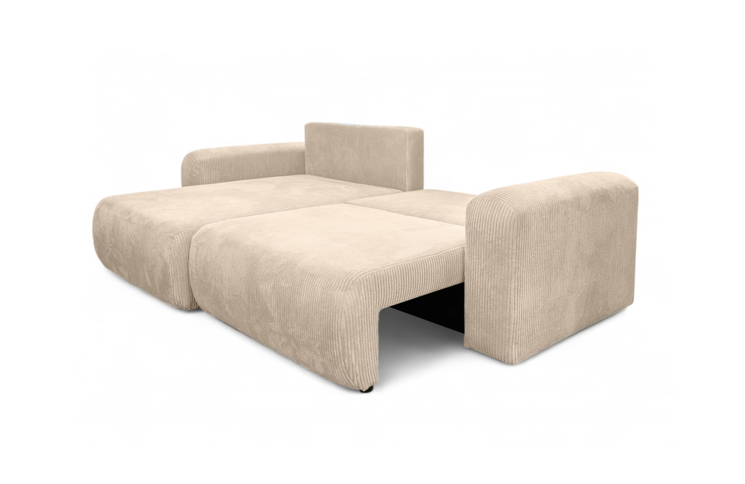 Canapé ALYA d'angle compact réversible et convertible 4 places en velours côtelé