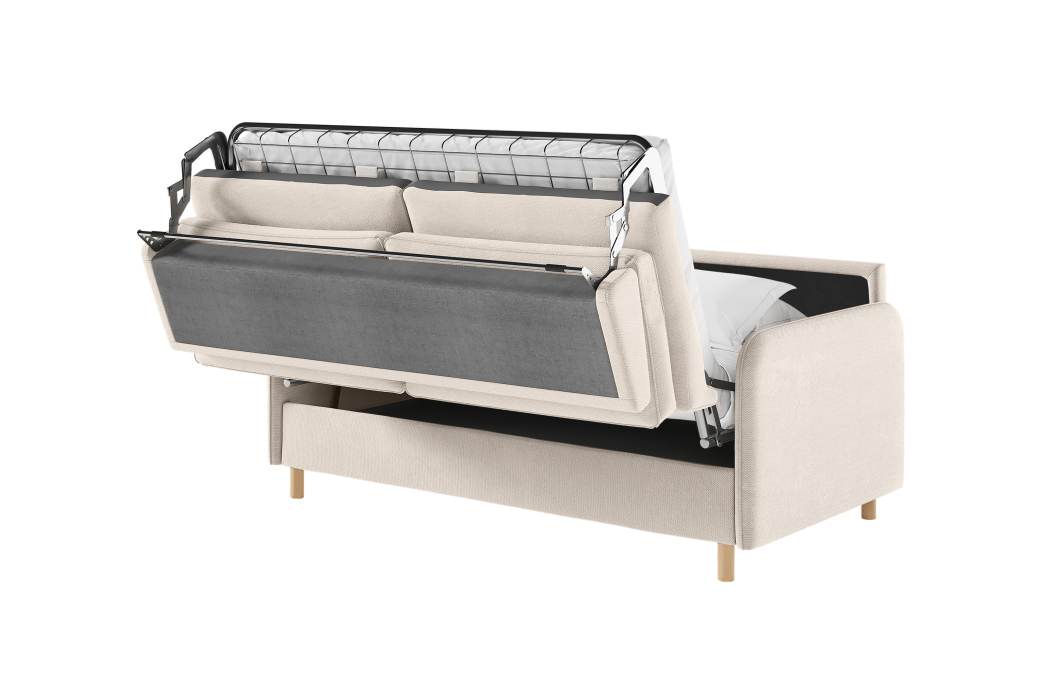 Canapé MIKA convertible 3 places système couchage express en tissu