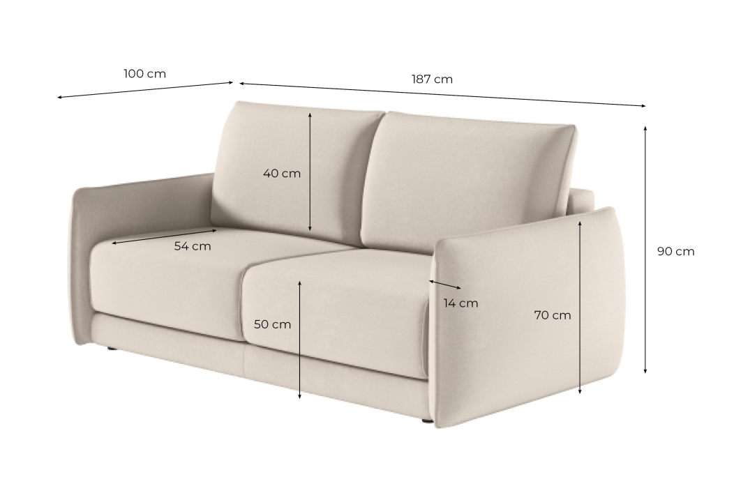 Canapé DARIO convertible 3 places système couchage express en tissu