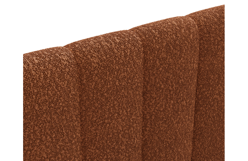 Cadre de lit BULLE rembourré avec coffre en tissu bouclette