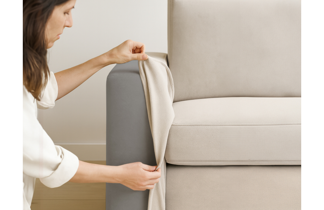 Canapé ADELE convertible 3 places système couchage express déhoussable en tissu