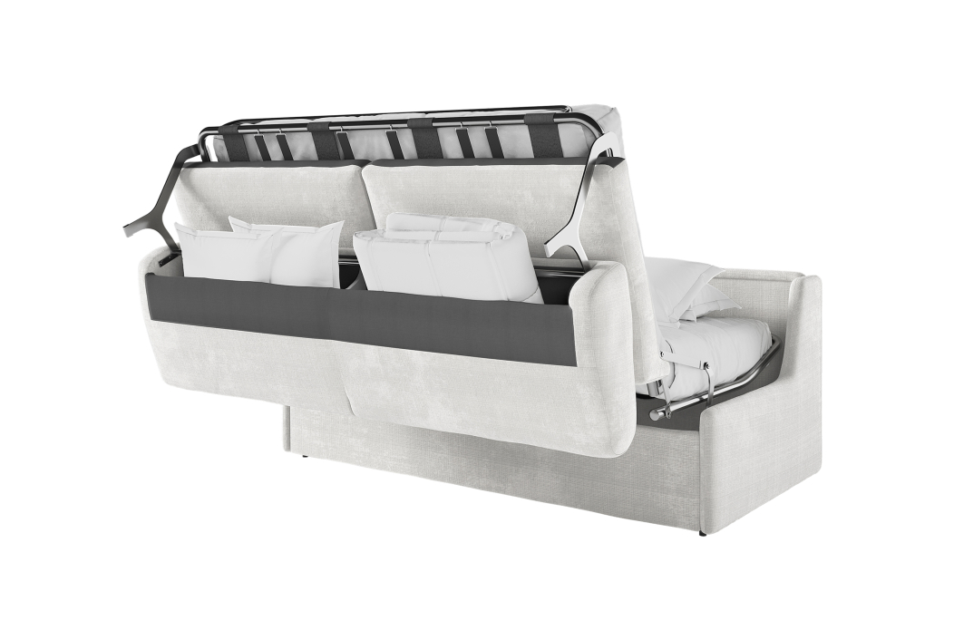 Canapé convertible express 3 places AGATHE couchage quotidien sans accoudoirs en tissu chenille